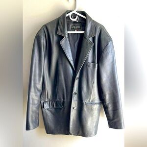Mark Andre New York Lamb Skin Italy Men’s Leather Jacket Large Mid Length Matrix